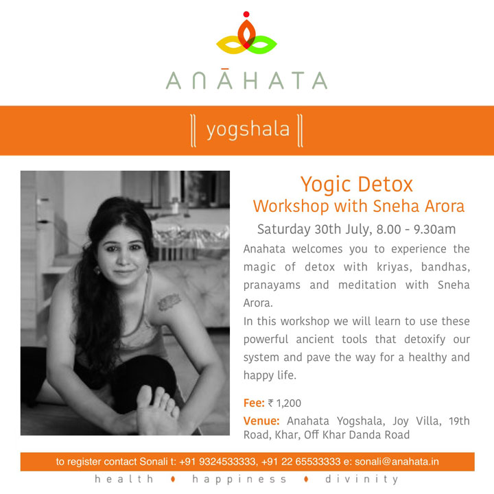 Yogic Detox Workshop with Sneha Arora